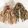 Elegant Business Plaid Scarf for Women Fashionable Commuter Imitation Cashmere Scarf  Simple and Versatile Shawl  Neck Protector and Scarf
