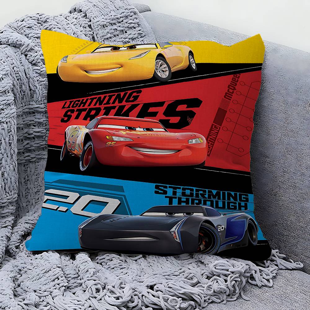 Cartoon L-lightning Anime M-mcQueen Office Cushion Pillowcase Car Cushion Cover45X45CM Lumbar Pillowcase Sofa Pillowcover