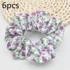 6pcs/lot Hair Scrunchies Bands Scrunchy Ties Ropes Ponytail Holder for Women Accessories Fabric Headwear Ditsy Floral Sweet Cute