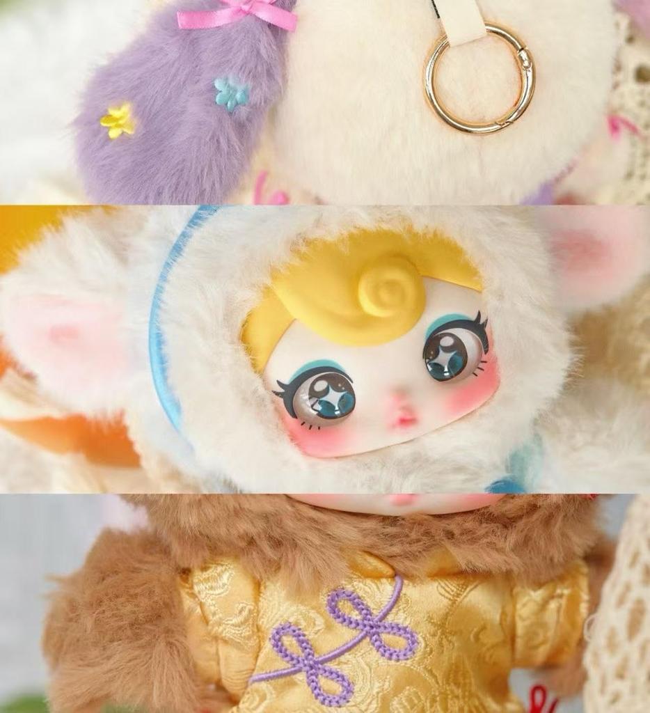 Sunycoco Rebellious Sweetheart Series Plush Keychain  Unique design that's different from the "standard princess" and features Chinese-inspired
