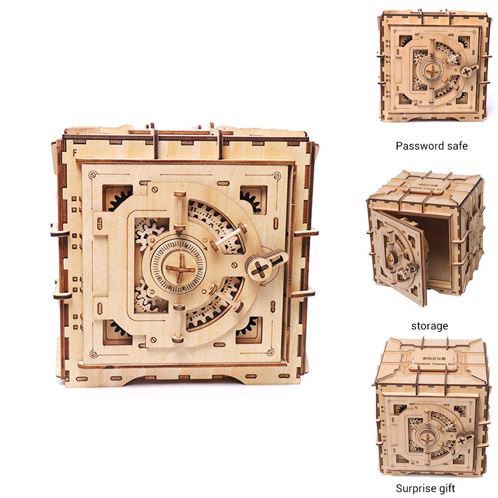 DIY 3D Wooden Puzzle Treasure Box Girl Jewelry Storage Box Mechanical Model Valentine"s Day