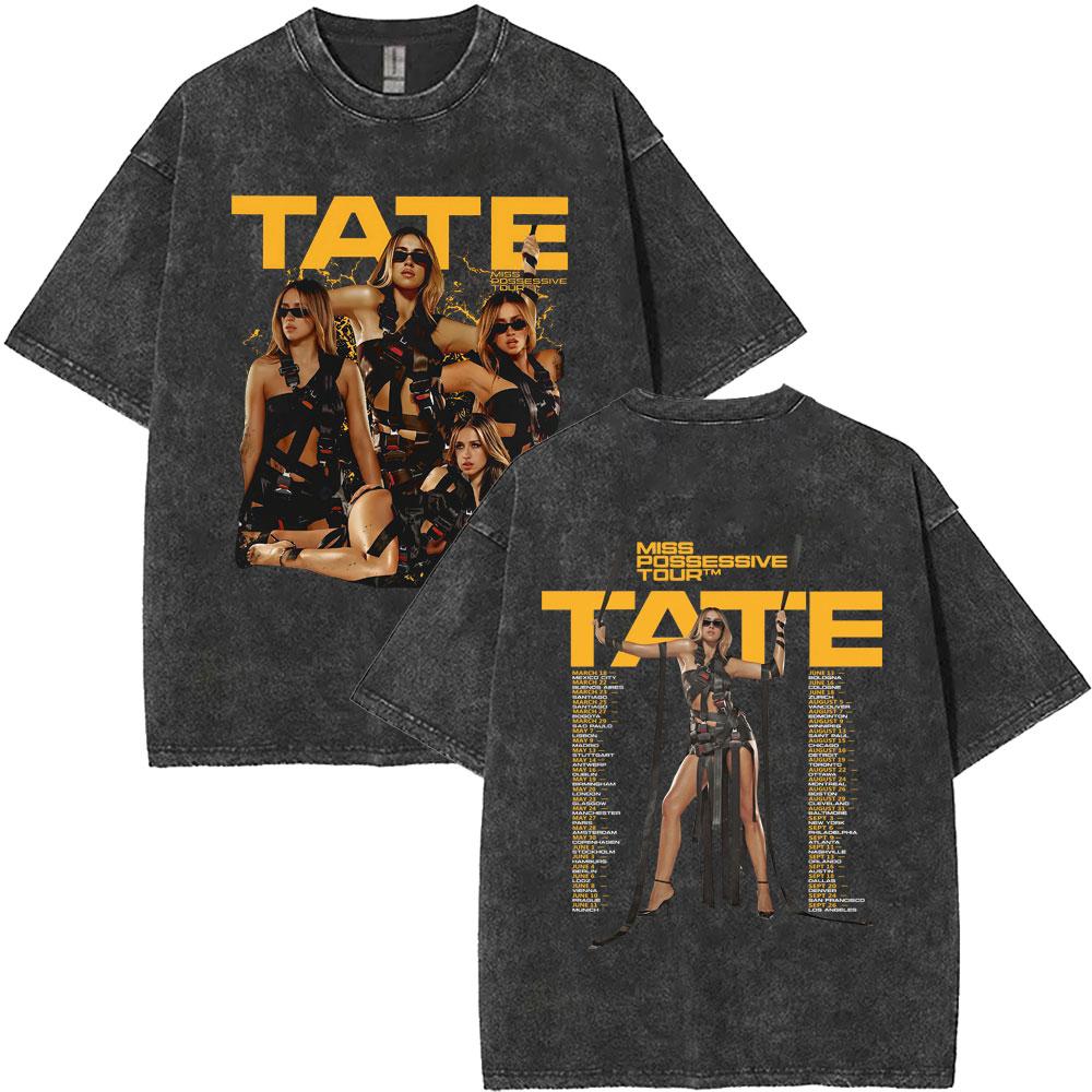 

Tate Mcrae Album So Close To What Washed Vintage Tshirt Miss Possessive World Tour T Shirts Men Women Oversized Tshirts S