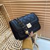 Rhombus Indentation Advanced Sense Foreign Style Versatile Small Square Bag Women's Fashion Casual Personality New Chain Messenger Bag