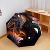 1 PC Automatic Folding Umbrella - Black Dragon Pattern, Portable & Foldable Design with 8 Ribs, Christmas Birthday Gifts