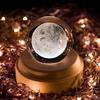 Mozalida Music Box Perfect As a Birthday Christmas Snow Globe Day Moon or for Features Ambient Bedside LED USB Projection Stylish Wooden Handmade