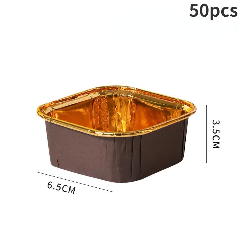 

Квадратная бумага для кексов 6,5x3,5 см, маслостойкая, для рулетного пирога шифон, чашка для выпечки маффинов, форма-держатель, высокотемпературная коричневый