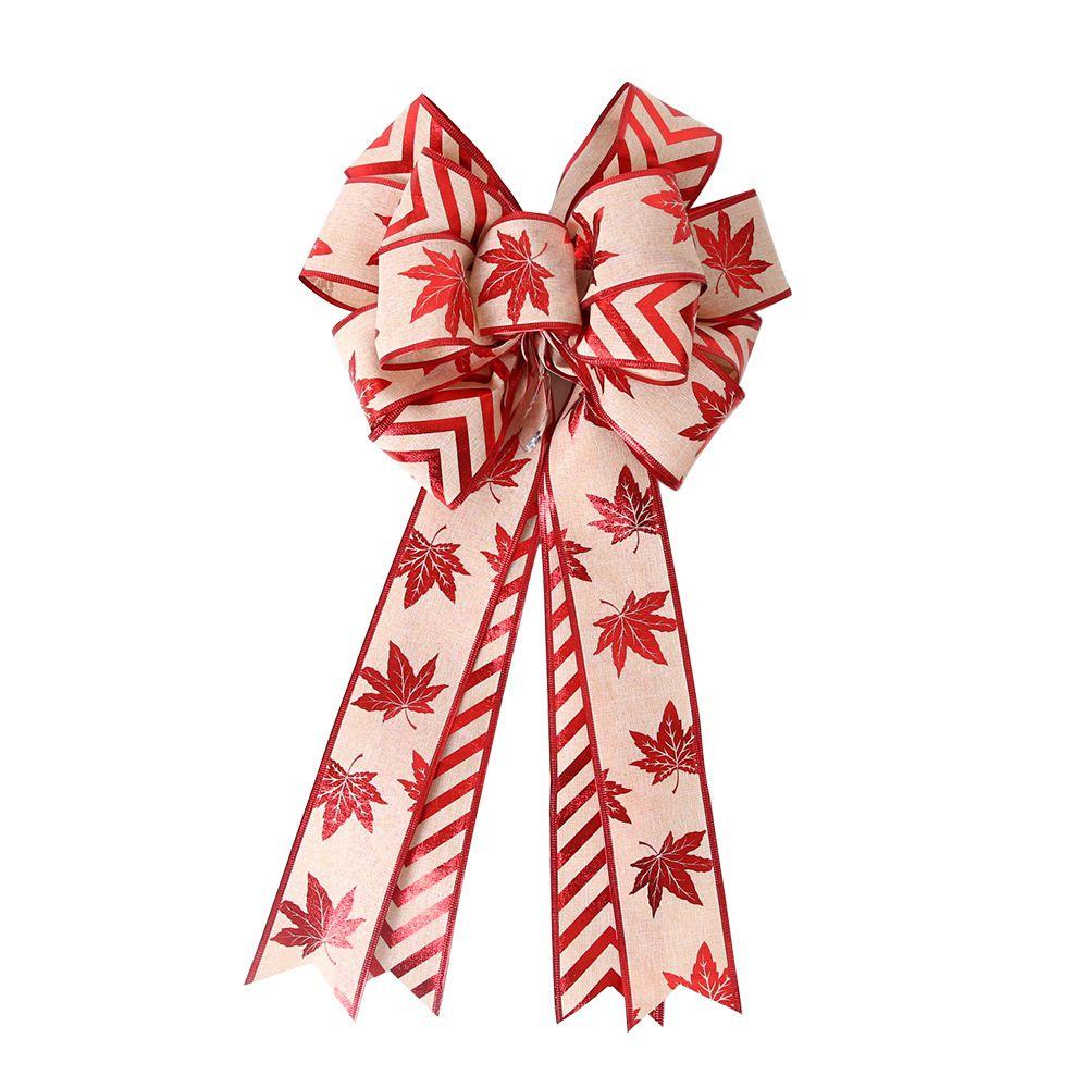 Christmas Double Wreath Bow Indoor Outdoor Christmas Tree Decor Bows Xmas Gift