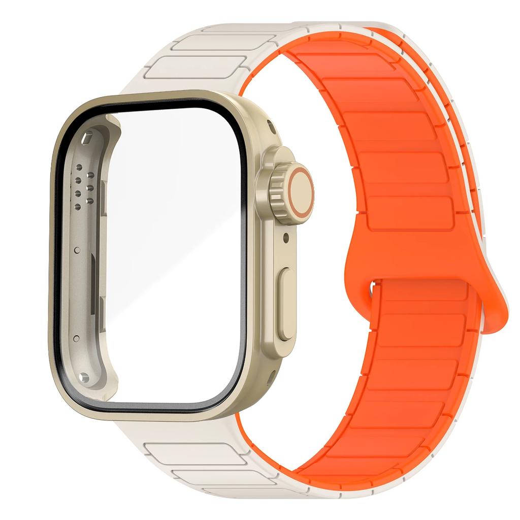 Case+Magnetic Sport Band for Huawei Watch Fit 3 Bracelet Anti Sweat Soft Silicone Wristband Breathable Dual Color Strap