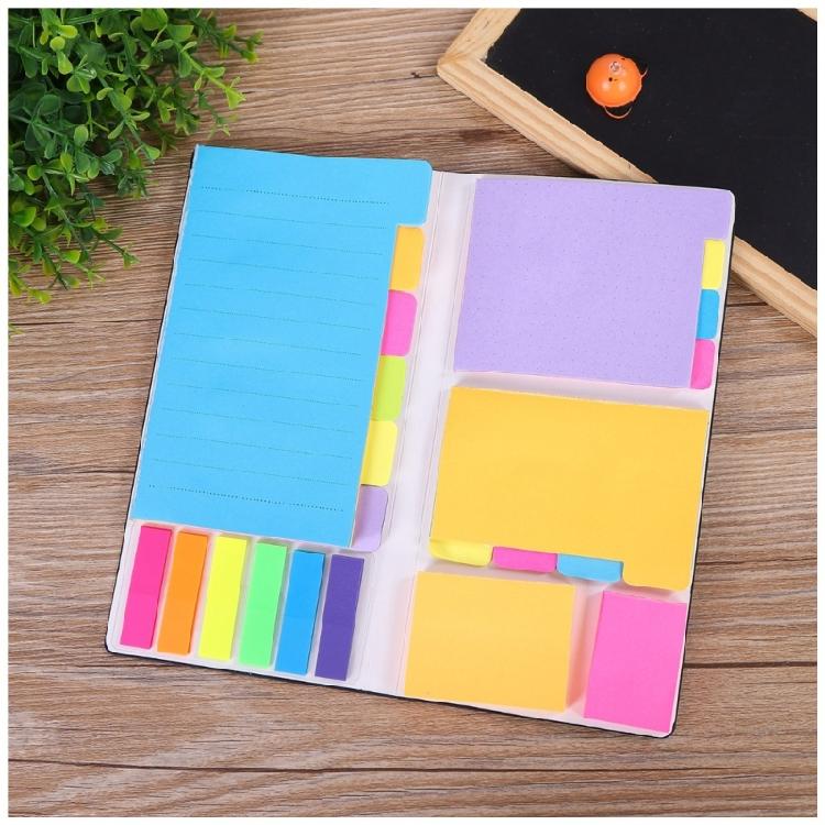 Leather Planner Multicolor Adhesive Note Set Color Coded Adhesive Label and Note Book Set Dotted Lined & Blank Pages