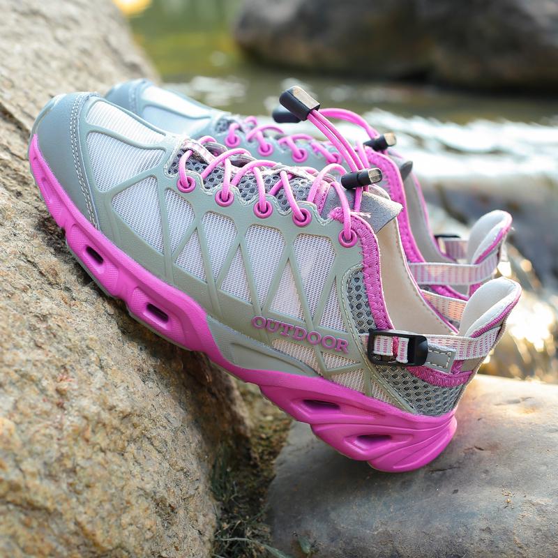 Summer  Casual Men's Shoes Outdoor Fishing Breathable Non Slip Hiking Shoes Quick Drying Shuoxi Women's Sports Shoes