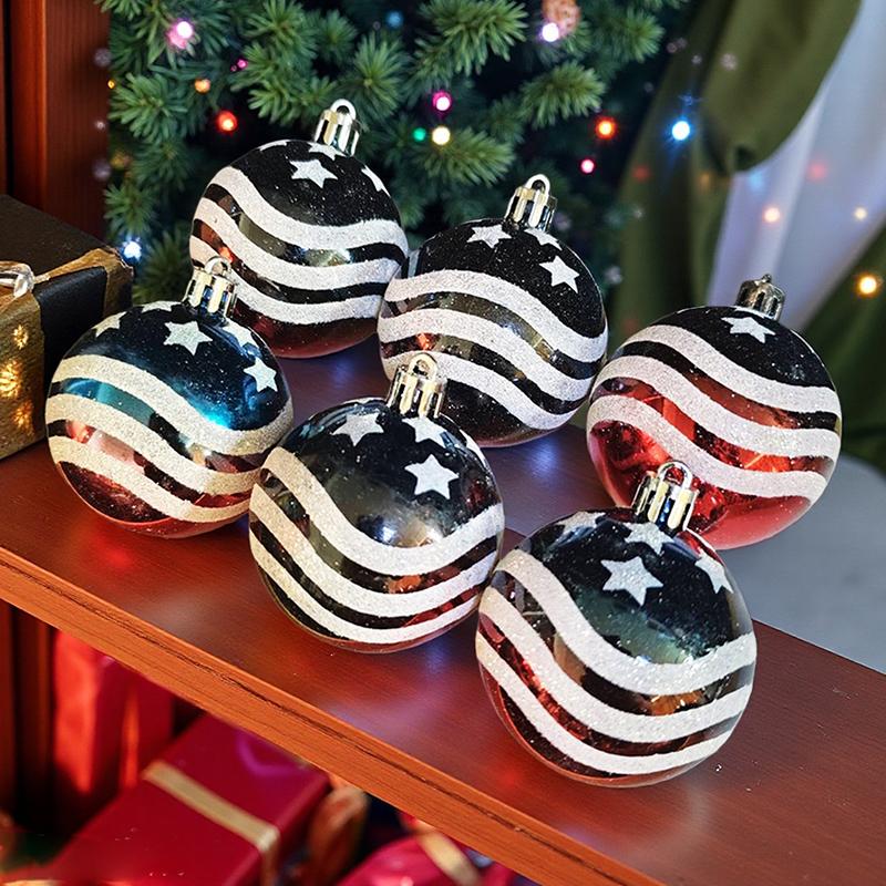 Y 6Pcs 6CM Christmas Balls Hanging Xmas Tree Pendant Ornaments for Party Wedding Decor New Year Navidad Gifts  Home Decoration