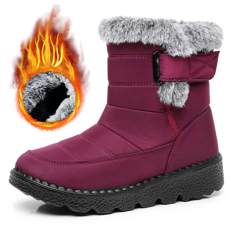 Winter snow boots thick-soled high-top large-size cotton shoes velvet warm Velcro outdoor waterproof cotton shoes