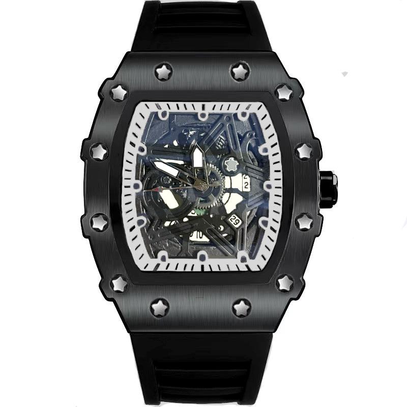 High-Value Fashion Quartz Watch Trendy Luminous Five-Pointed Star Barrel-Shaped Men'S Watch