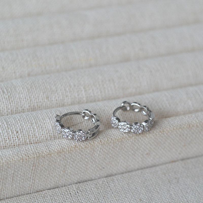 

Изысканные минималистичные серьги с цирконами и бриллиантами - Французский дизайн, маленькие полые круглые серьги-кольца для женщин платиновый