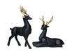 Resin Deer Showpieces For Home Décor, Hiran Statue, Black & Golden - 8.5 Inch
