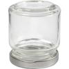 Clear Glass Jar with Silver Metal Screw Lid. Ref 55907
