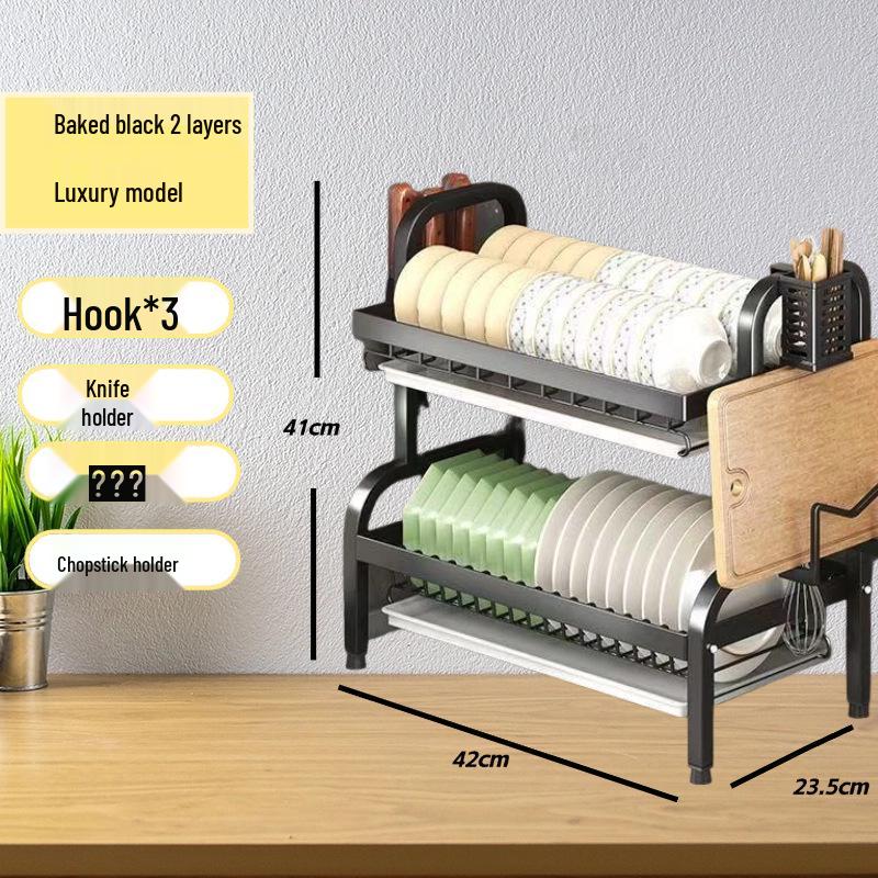 Carbon Steel Multi-Layer Kitchen Organizer Dish Drainer Rack