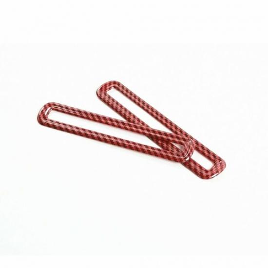 For Ford Mustang 2015-2021 Red Carbon Fiber Door Air Outlet Vent Ring Trim Cover