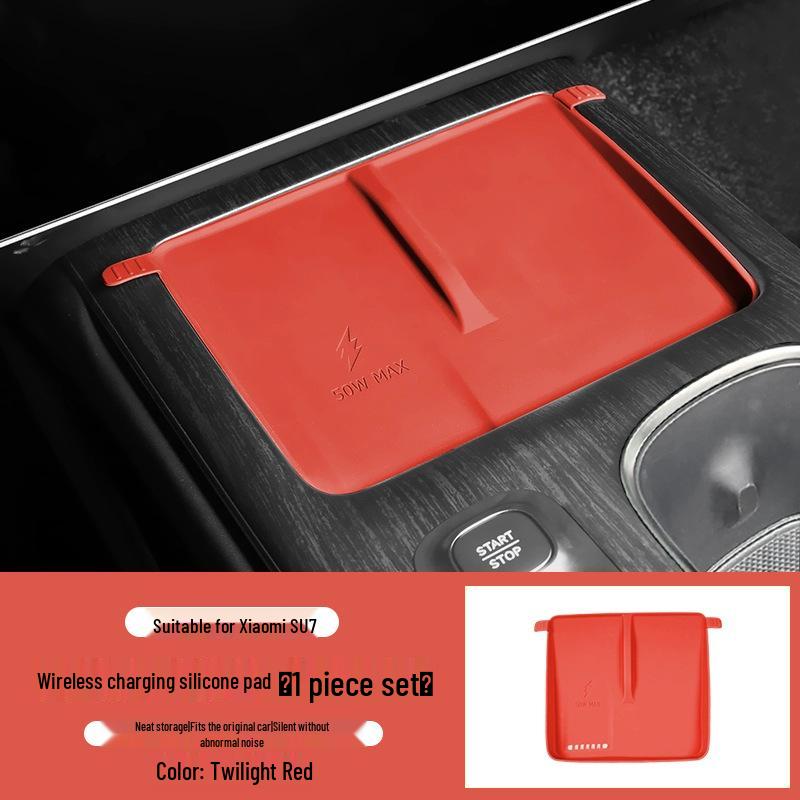 Anti-slip Silicone Pad for Xiaomi SU7 Wireless Charger - Dustproof, Heat Dissipation, Car Console Accessory