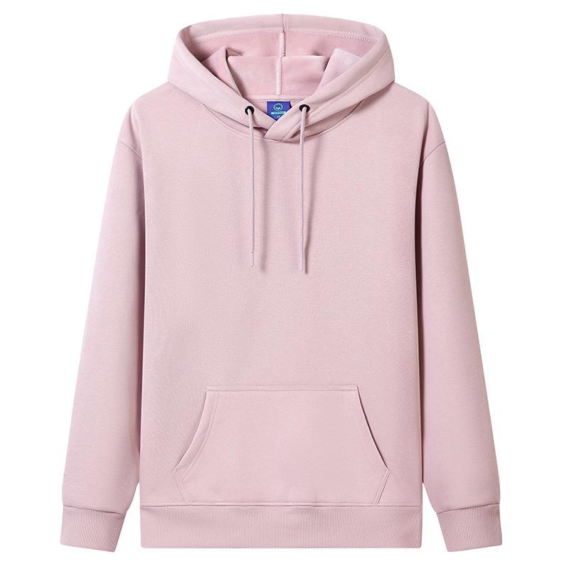 QICED Осенне-зимняя толстовка с капюшоном, мужская теплая утепленная толстовка с капюшоном, свободная, большого размера, модная толстовка с капюшоном S розовый