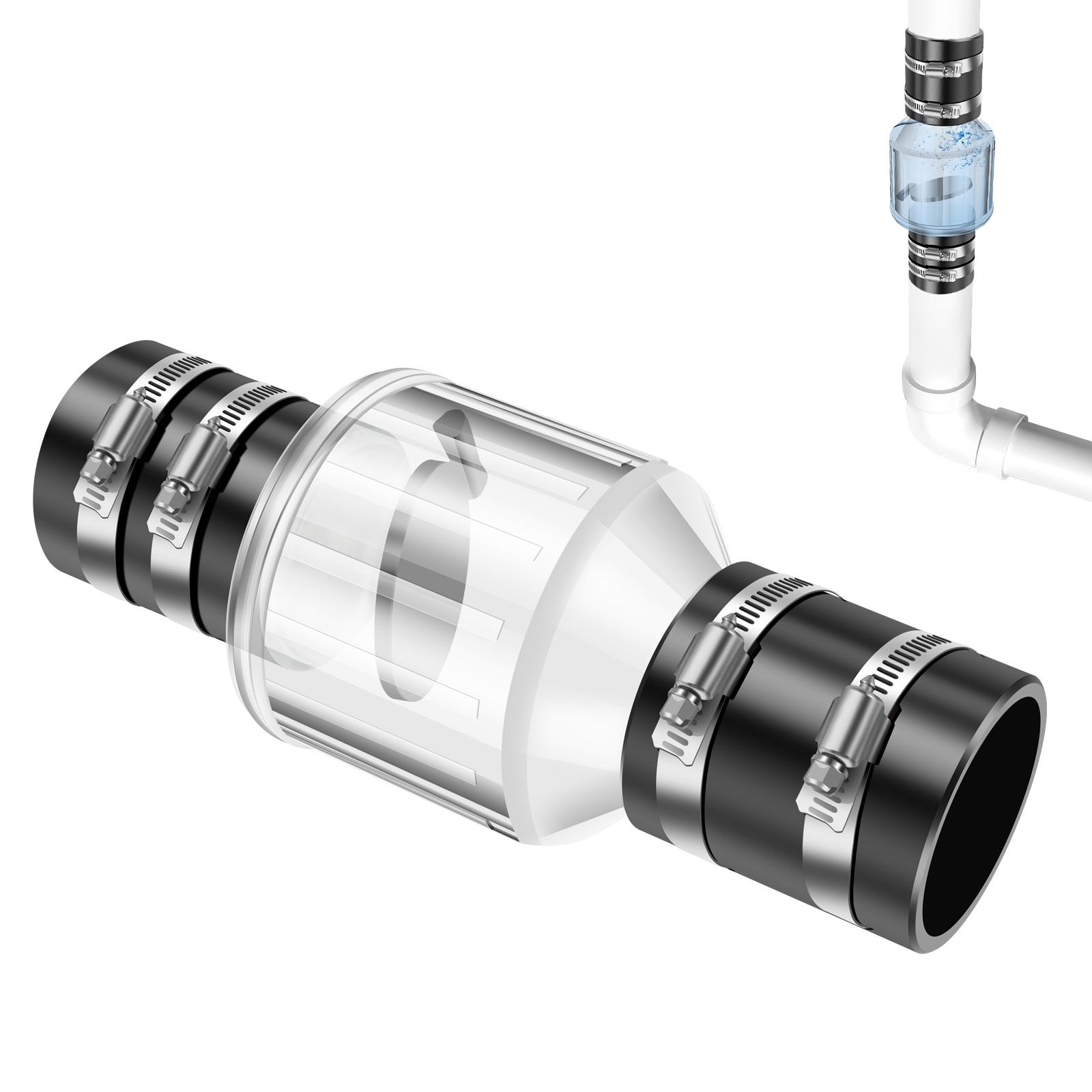 

2/1.5 Sump Pump Check Valve Silent Check Valve with Spring Loaded Flapper Replacement Sewage Pump Check Valve for Kitchen Bath Interface 1.5inch