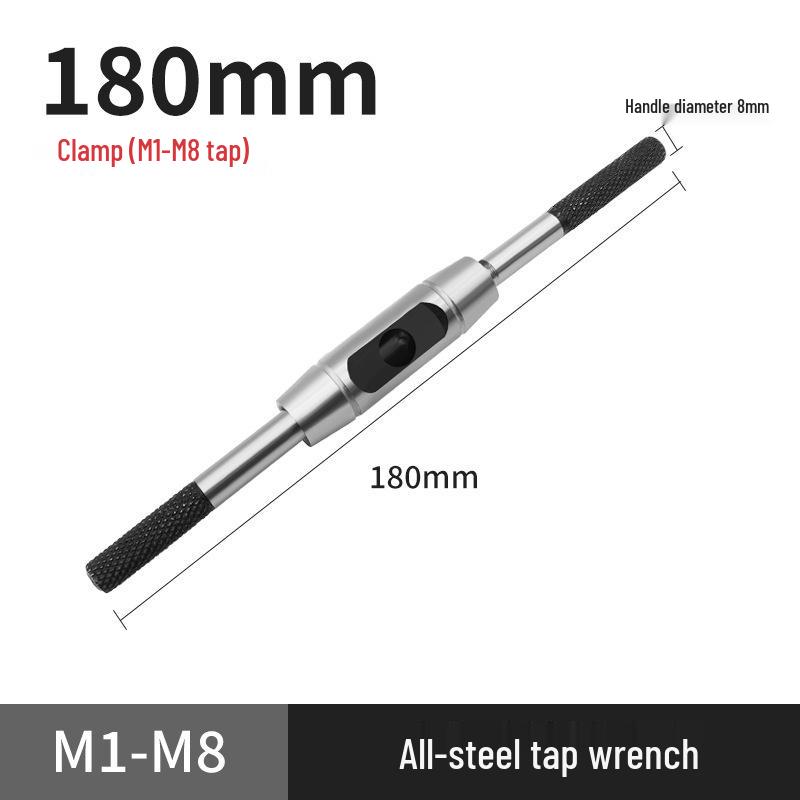 Adjustable Ratchet Tap Wrench with Extension Rod, All-Steel Manual Tapping Tool