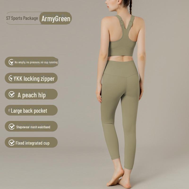 

Регулируемый спортивный бюстгальтер для женщин - ударопрочный комплект для бега, йоги, весеннего и летнего фитнеса со сборчатыми бретелями XL