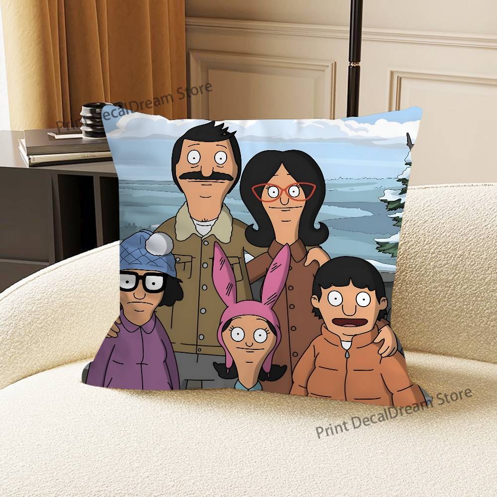 Anime BBobs BBurgers Printed Pillow Cover Cushion Case Simple Sofa Pillow Case No Pillow Core