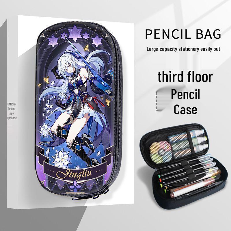 Honkai Star Rail Pencil Case for Students - Yelan, Jun, March 7th, Kafka Design