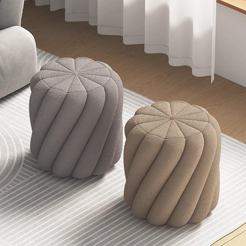 Design Simple Accordion Chair Household Sofa Foot Pedal Living Room Small Round Replacement Shoe Stools Light Luxury Furniture