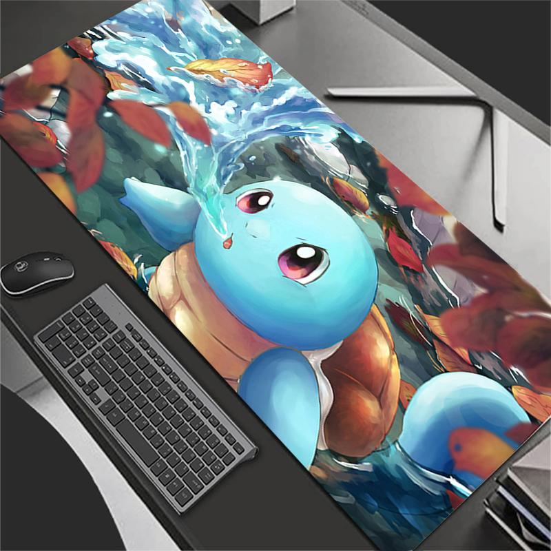 Mouse Pad Large PC Computer Gamer Kawaii HD Print Gaming Accessories Mousepad PPokemons Squirtle Keyboard Desk Mat Carpet Table