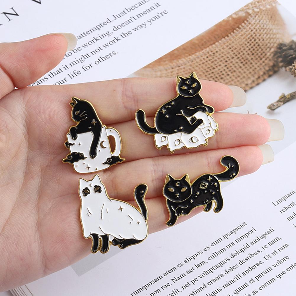 Animal Cartoon Cat Brooch Girls Cute Jewelry Pins For Backpack Women Clothes Accessories