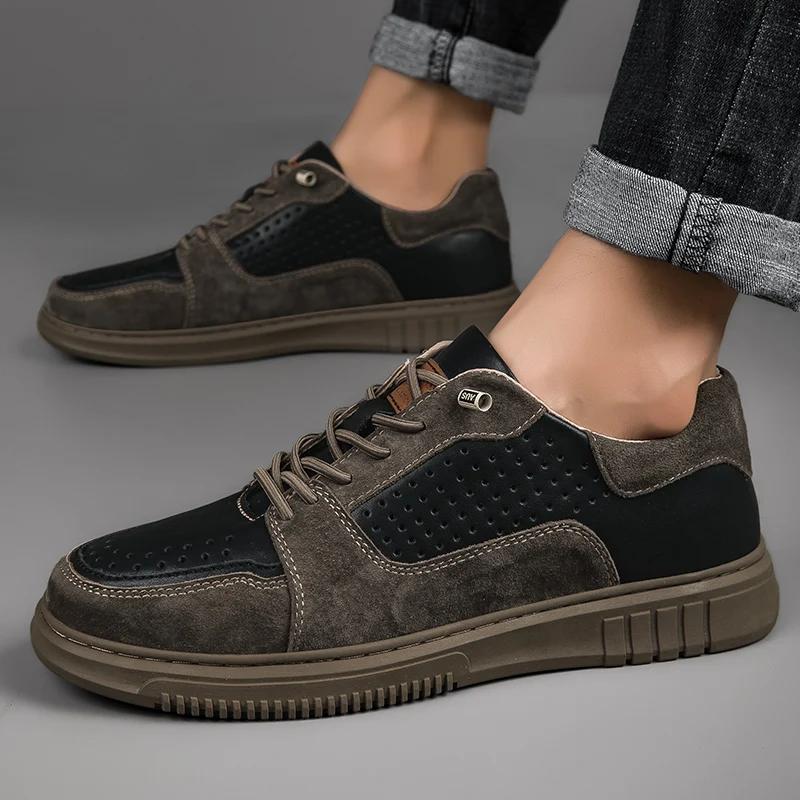 Fashion Autumn Spring Hot Sales Men's Shoes Round Head Comfortable Board Shoes Men Sneakers Spring Breathable Hollow Casual Sports Shoes