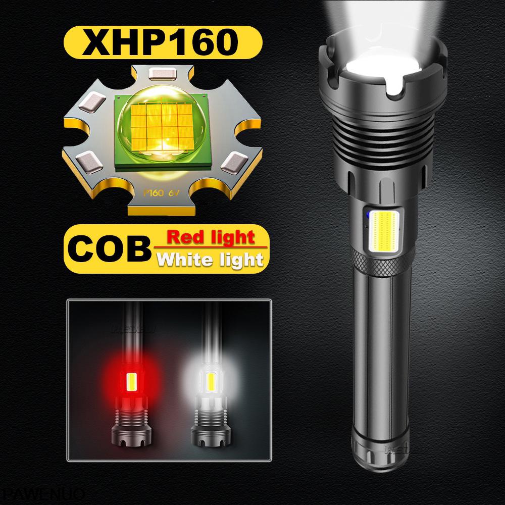 High-Powered Outdoor Flashlight - XHP160 & P90/P70 Emergency Rechargeable Camping Light