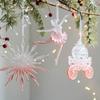 Snowflake Icicle Christmas Pendants Crystal Acrylic Christmas Tree Decorations Transparent Navidad Hanging Pendant Christmas