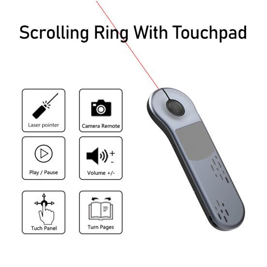 Bluetooth-compatible Remote Control with Rolling Wheel Touchpad Wireless Mouse Universal Phones Tablets PC PPT Page Turner Remote