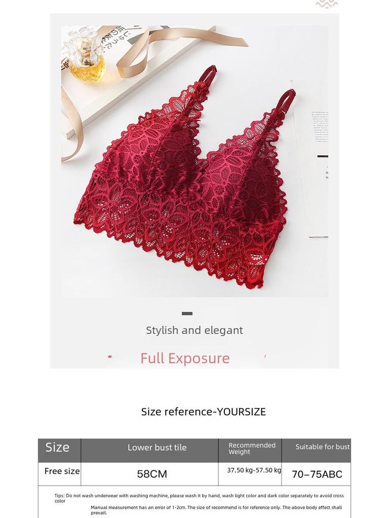 Hermoso Bralette de Triángulo de Encaje - Sin Costuras, Sin Aros y con Tirantes