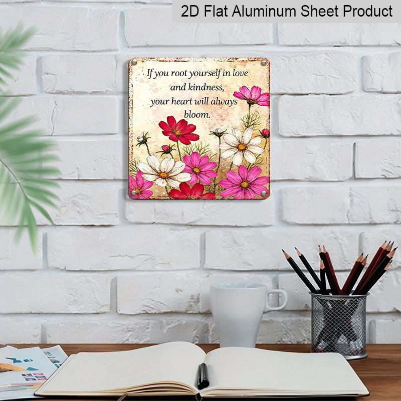 2D Flat, 1pc Vintage Aluminium Wall Sign Suitable for Bedroom & Living Room Decor - Thick Retro Decoration Panel, Perfect Housewarming Gift for Home