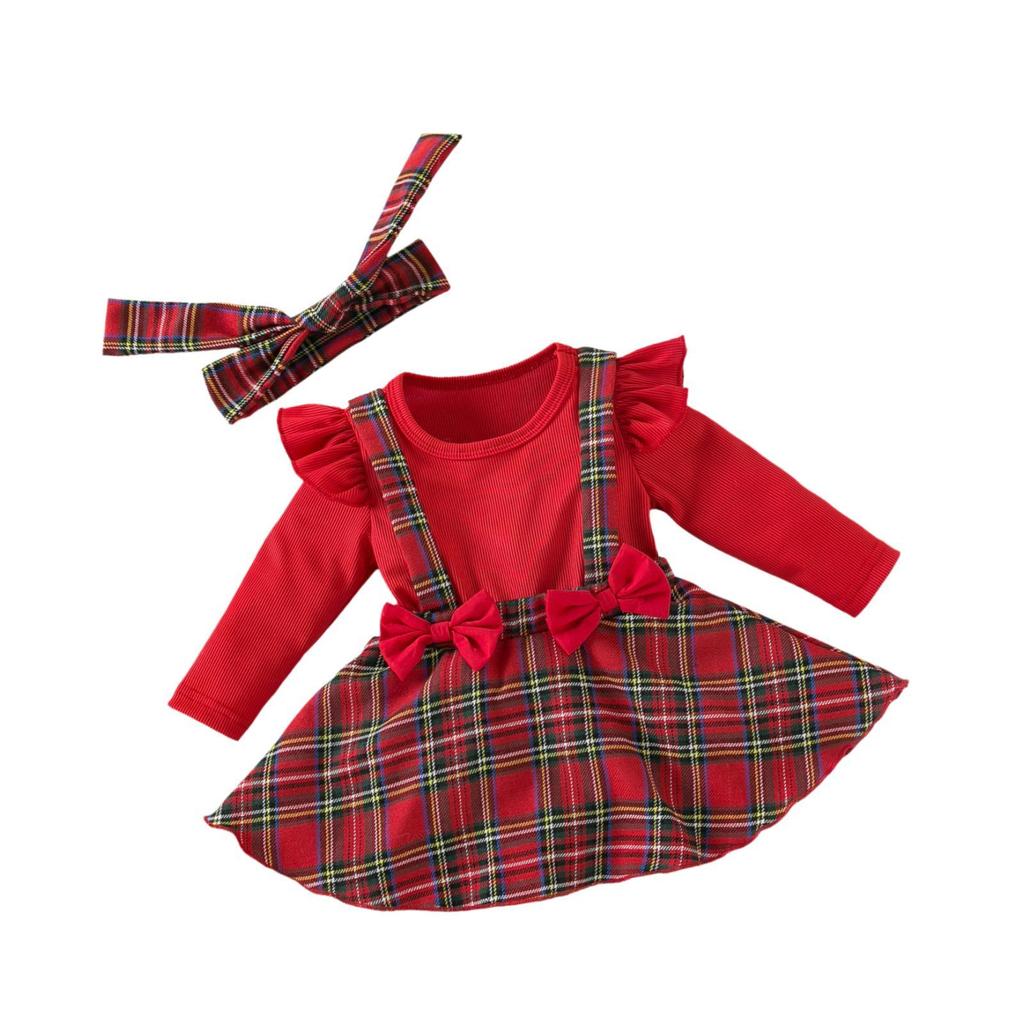 Christmas Outfits for Girls Headband Xmas Jumpsuit Party Favors Supplies