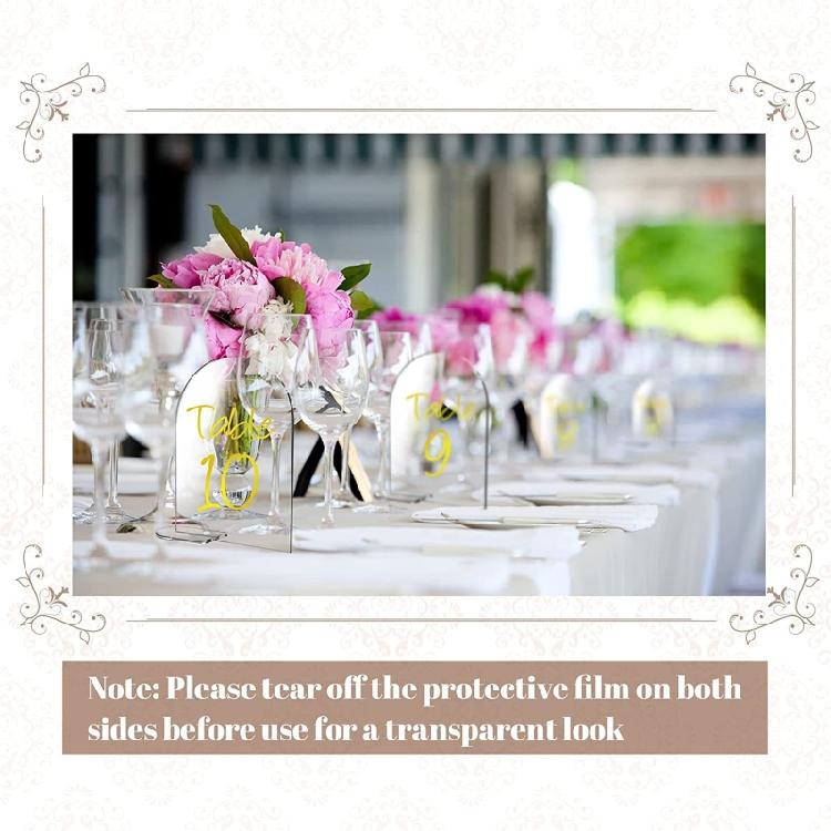 5pcs Arch Table Sign Acrylic for Seat Card Wedding Banquet Transparent Place Car