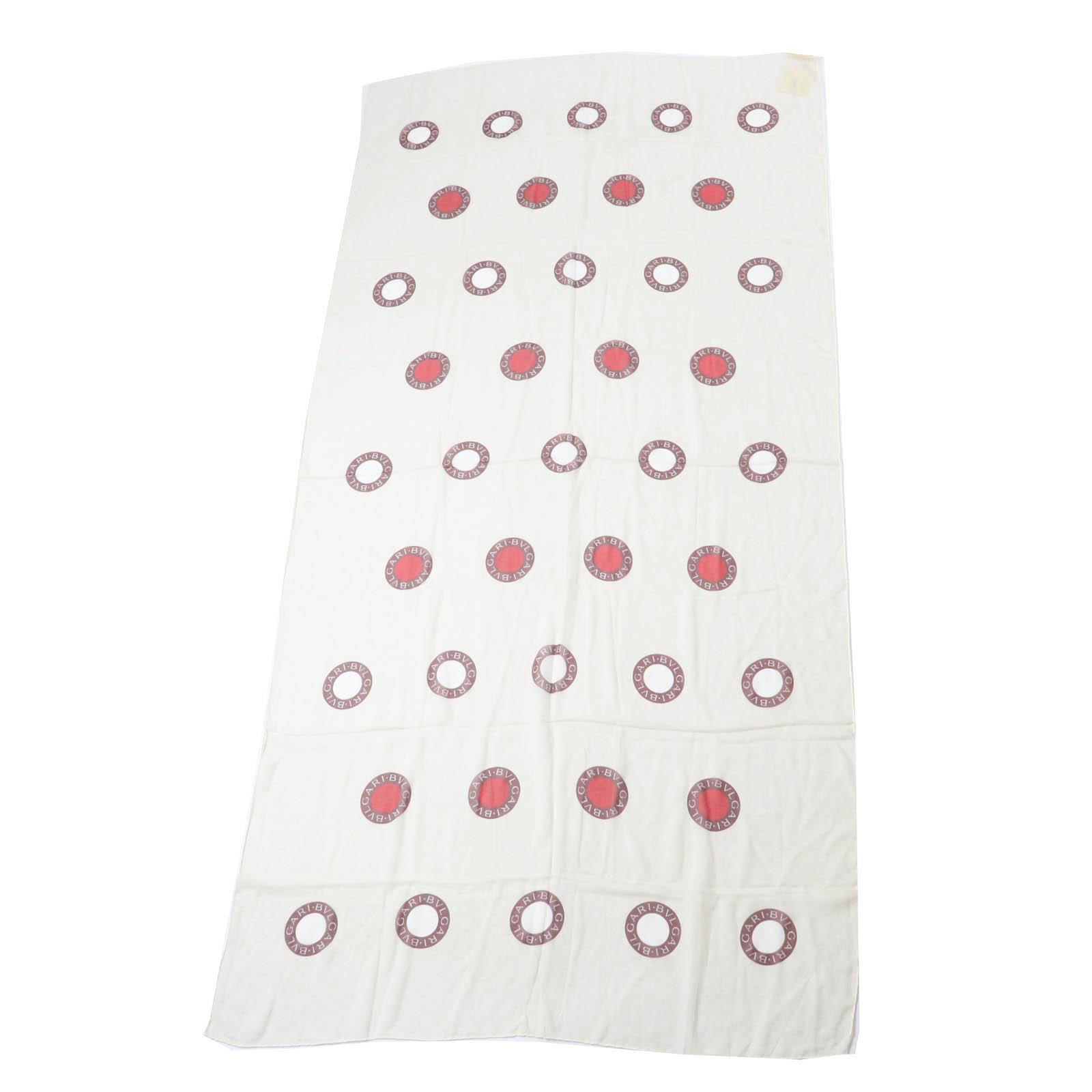 BVLGARI scarf Bulgari Bulgari Light Beige Brown Red silk Women Used