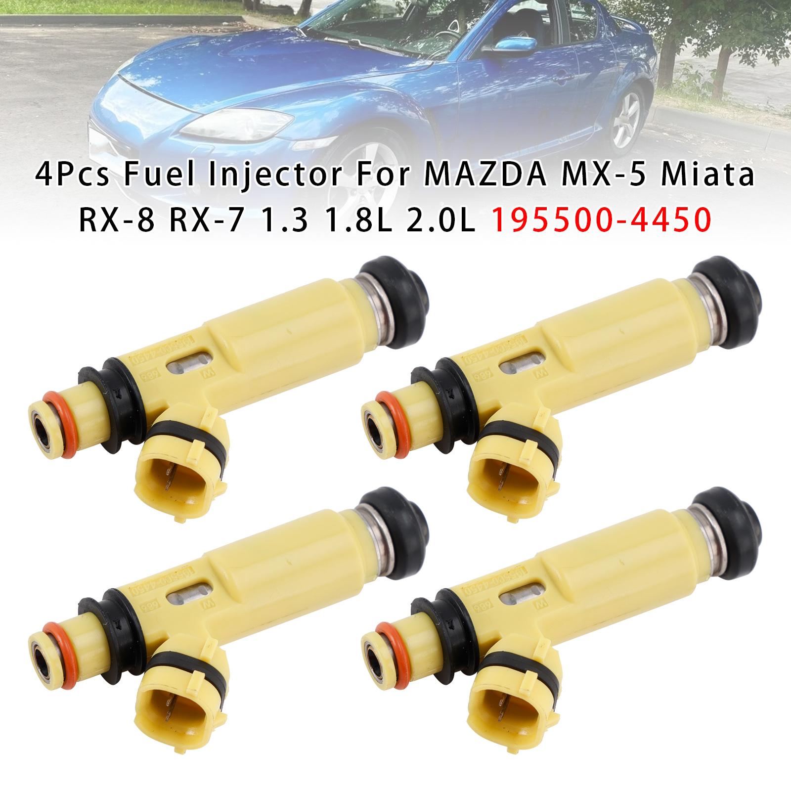 

4Pcs Fuel Injector For MAZDA MX-5 Miata RX-8 RX-7 1.3 1.8L 2.0L 195500-4450
