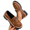 Neuer Stil Metall Schnalle Einzelne Schuhe, Übergroße Retro Loafer mit dicker Sohle