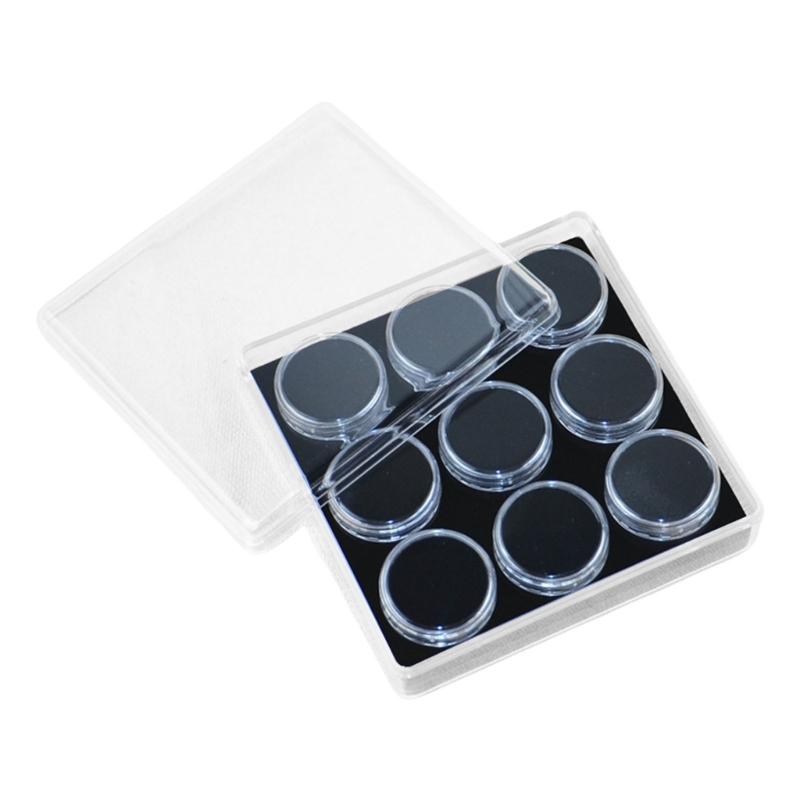 9 Slot Crystals Display Box with Sturdy Acrylic and Soft Interior Accessory for Jewelry and Gemstones Presentation