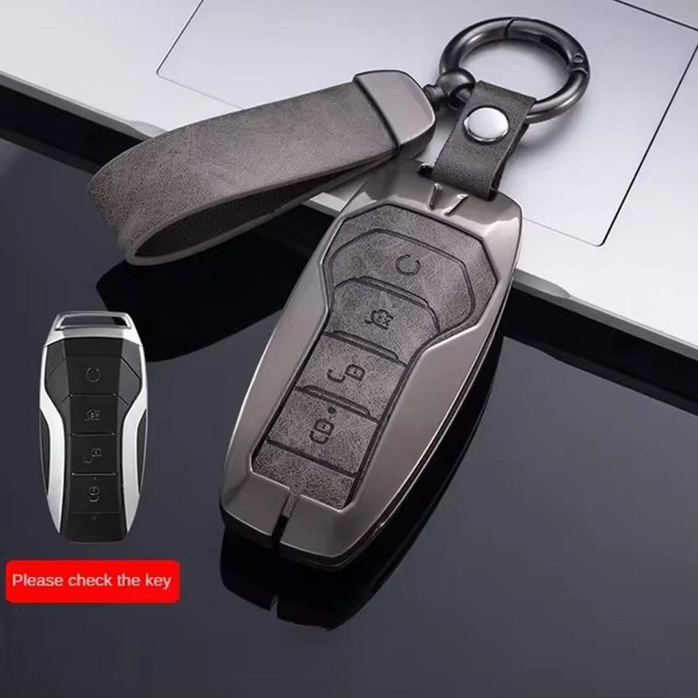 Zinc Alloy Car Key Case 4 Butoons Easy To Install Remote Fob Holder For Byd Song Plus Atto 3 Han Ev Tang Dm Qin Seal Dolphin