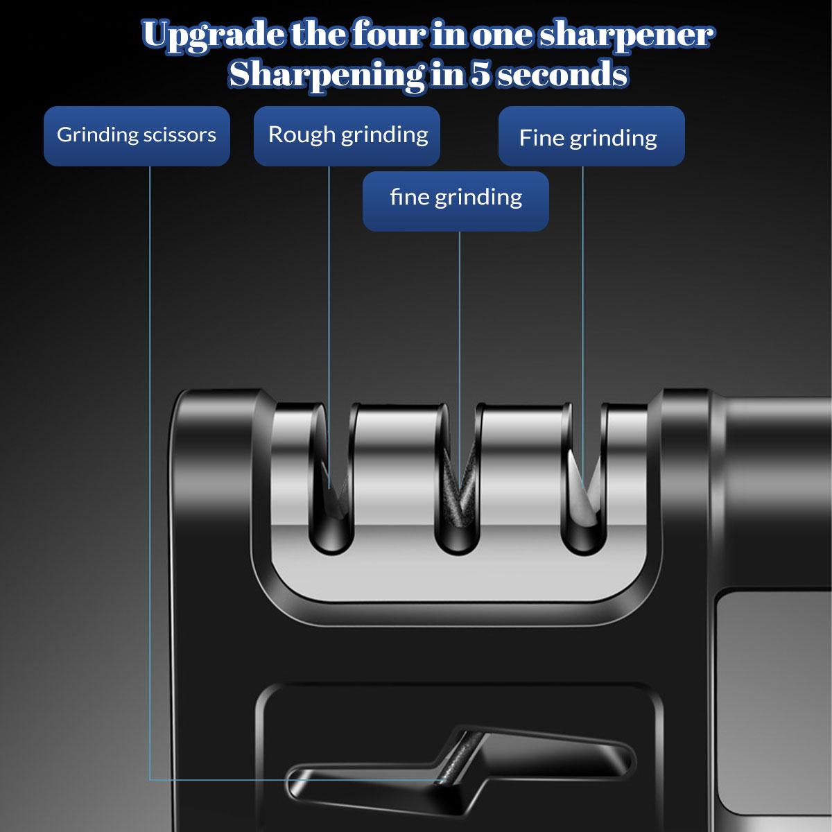 

4 in1 Professional Knife Sharpener Stainless Steel Sharpening Rod Household Multi-Functional Hand-Held Sharpening Tool M