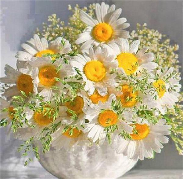 5D DIY Diamond Flower Arrangement Flower Vase Cross Stitch Diamond Embroidery