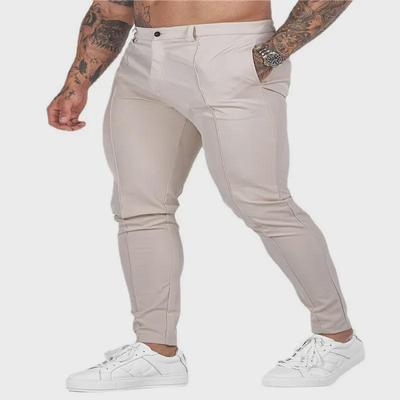 Herren Slim-Fit Business Casual Hose mit Reißverschluss