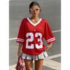 Sommer Street Hip-Hop Stil Sportlich V-Ausschnitt Kurzarm Leopardendruck Schriftzug Muster Locker Schnelltrocknend Damen Herren T-Shirt
