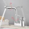 Bathroom Wash Basin Double Hole Hot and Cold Water Faucet Alloy Universal Rotating Household Basin Faucet